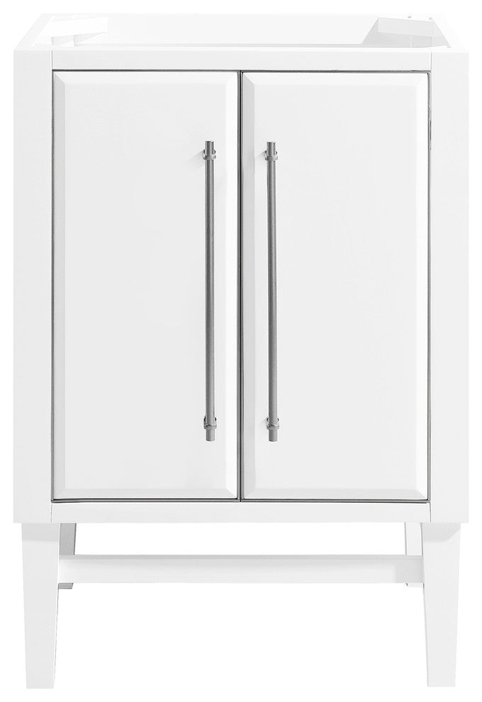 Mason 24" Vanity Only, White With Brushed Silver Hardware