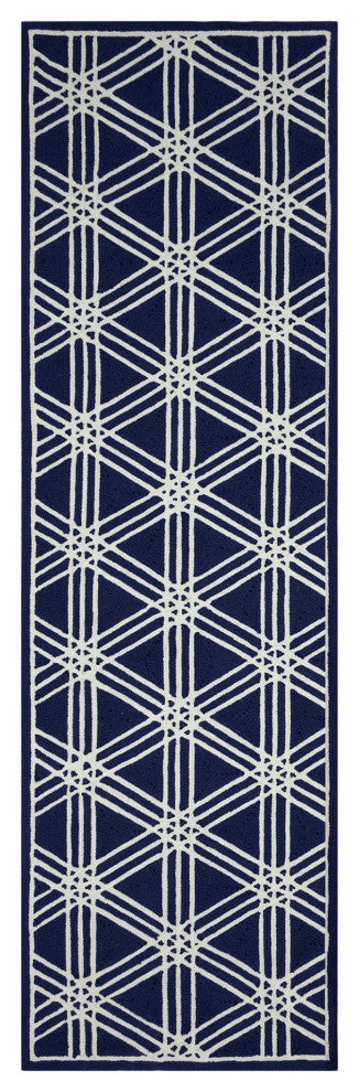 Capri Hex Indoor/Outdoor Rug Navy 2'x8'