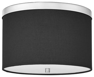 Frederica 2-Light Flush Mount, Polished Chrome, Black Shade