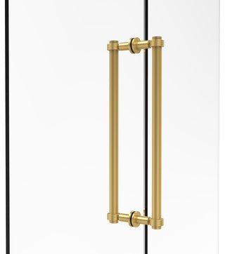 Contemporary 18" Grooved Accent Back to Back Shower Door Pull, unlacquered Brass