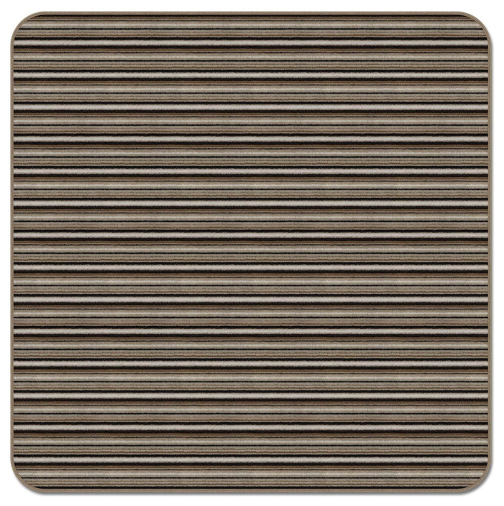 Skid-Resistant Area Rug, Mocha Brown Stripe, 4'x6'