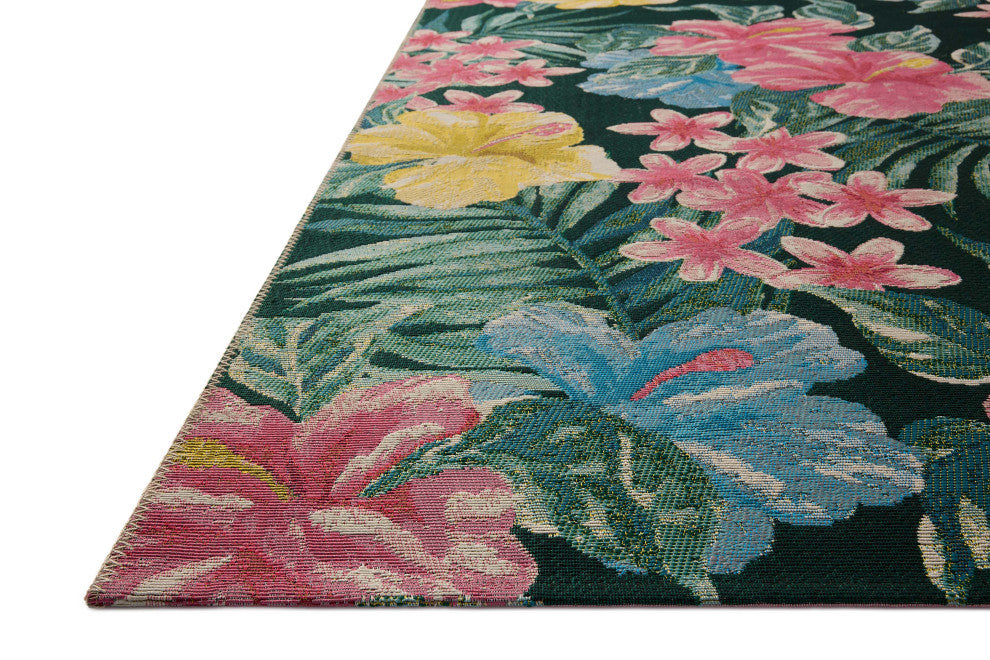 Loloi Botanical Ivory / Sunrise Rug, Midnight / Multi, 6'-7" X 9'-4"