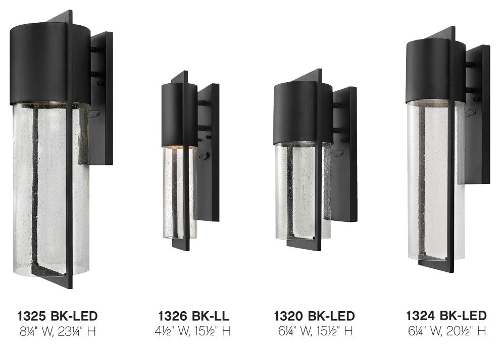 Hinkley Shelter Medium Wall Mount Lantern, Black