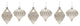 Harlequin Mercury Glass Ornament, 6-Piece Set