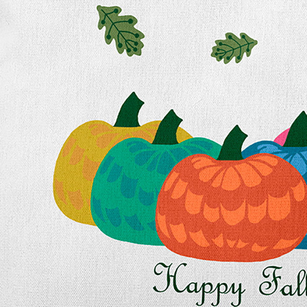 Happy Fall Pumpkins Accent Pillow, Harvest Orange, 26"x26"