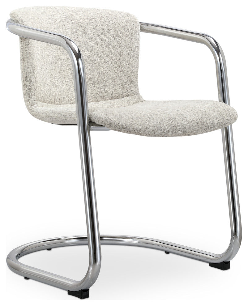 Freeman Chrome Frame Dining Chair Blended Cream-Set of Two