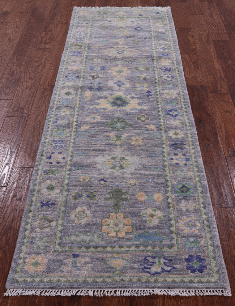 2' 7" X 7' 11" Handmade Turkish Oushak Wool Runner Rug - Q14995
