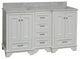 Nantucket 60" Bath Vanity, White, Carrara Marble, Double Vanity