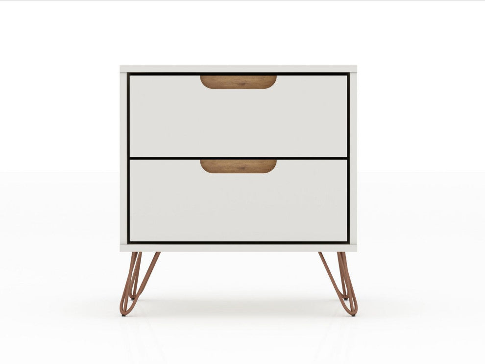 Rockefeller 2.0 Nightstand, Off White and Nature