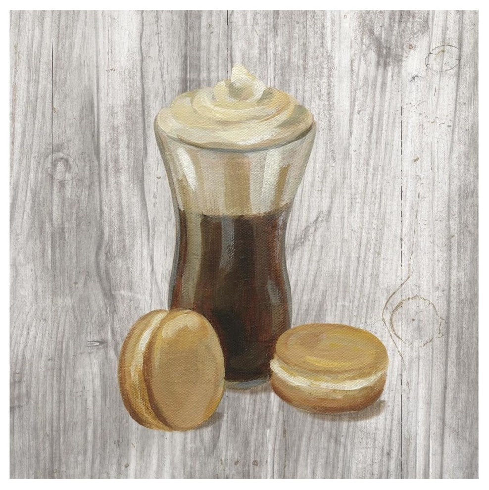 "Coffee Time I on Wood" Digital Paper Print by Silvia Vassileva, 20"x20"