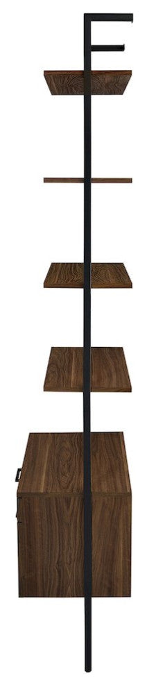 Owens 96-inch 4-shelf Storage Wall Bookshelf Walnut