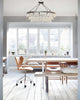 Lightupmyhome Celeste 32" Glass Drop Chandelier, Hanging or Flush Mount, Black