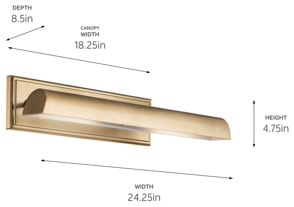 Carston 1 Light Picture Light, Champagne Bronze, 24"
