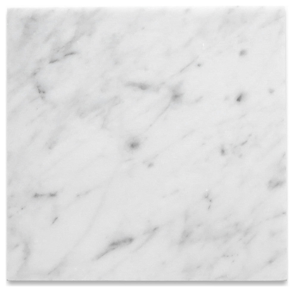 6x6 Carrara White Carrera Marble Honed Matte Venato Bianco Tile, 100 sq.ft.