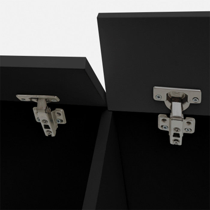 Modern Black Grey MDF benches Wall Mounted Floating TV stand with 20 Color LEDs