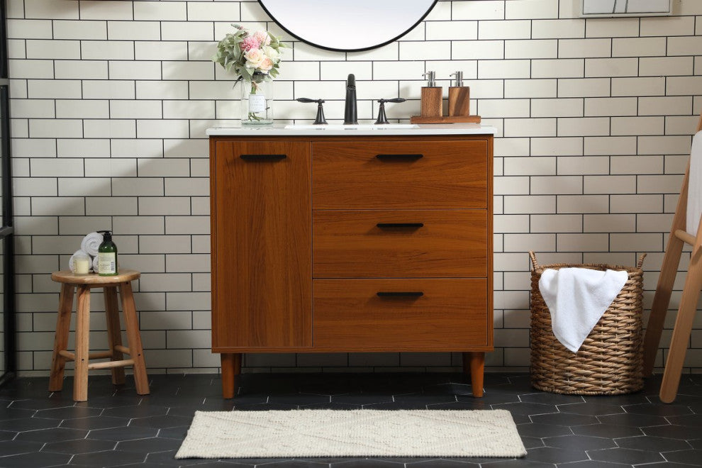 Bailey 36" Bathroom Vanity, Teak