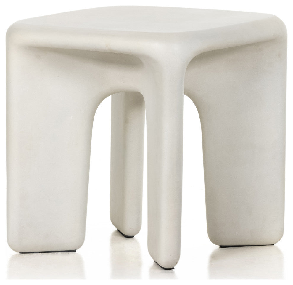 Dante End Table-White Concrete