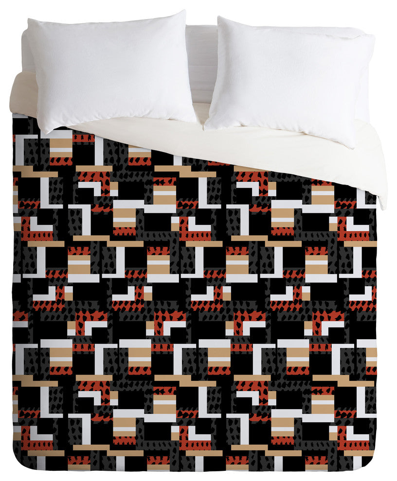 Gabriela Fuente Neutral Geo Duvet Cover Set, Twin XL
