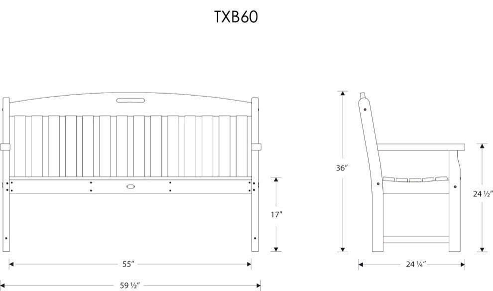 Yacht Club 60" Bench, Stepping Stone