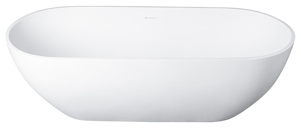 59 inch Artificial Stone Solid Surface Freestanding Bathtub in White