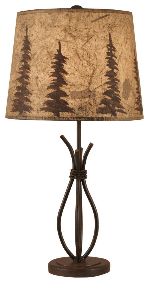 Small Rust Iron Stack Table Lamp