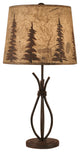 Small Rust Iron Stack Table Lamp