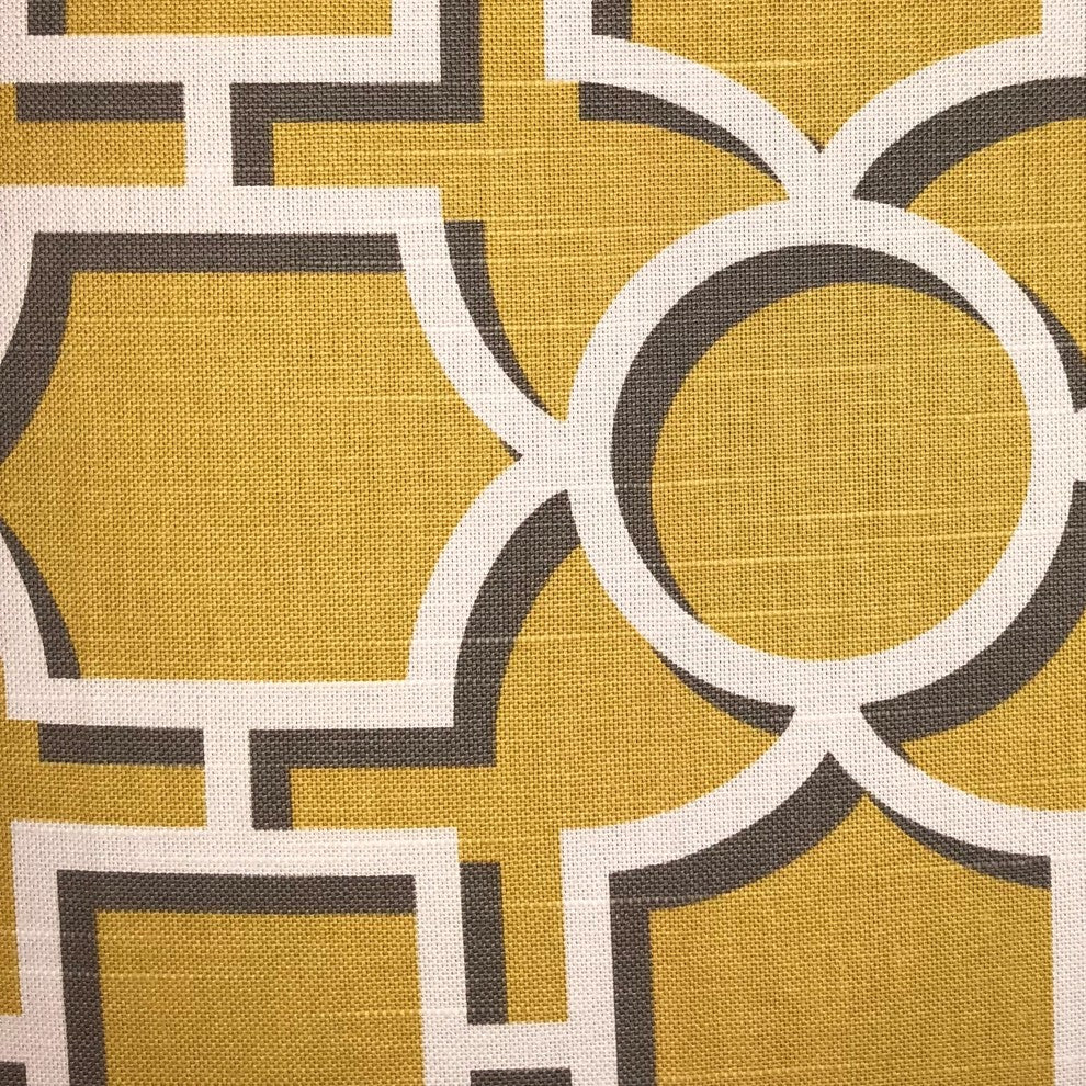 Crane Enclave Yellow, Beige and Gray Luxury Throw Pillow, 18"x18"