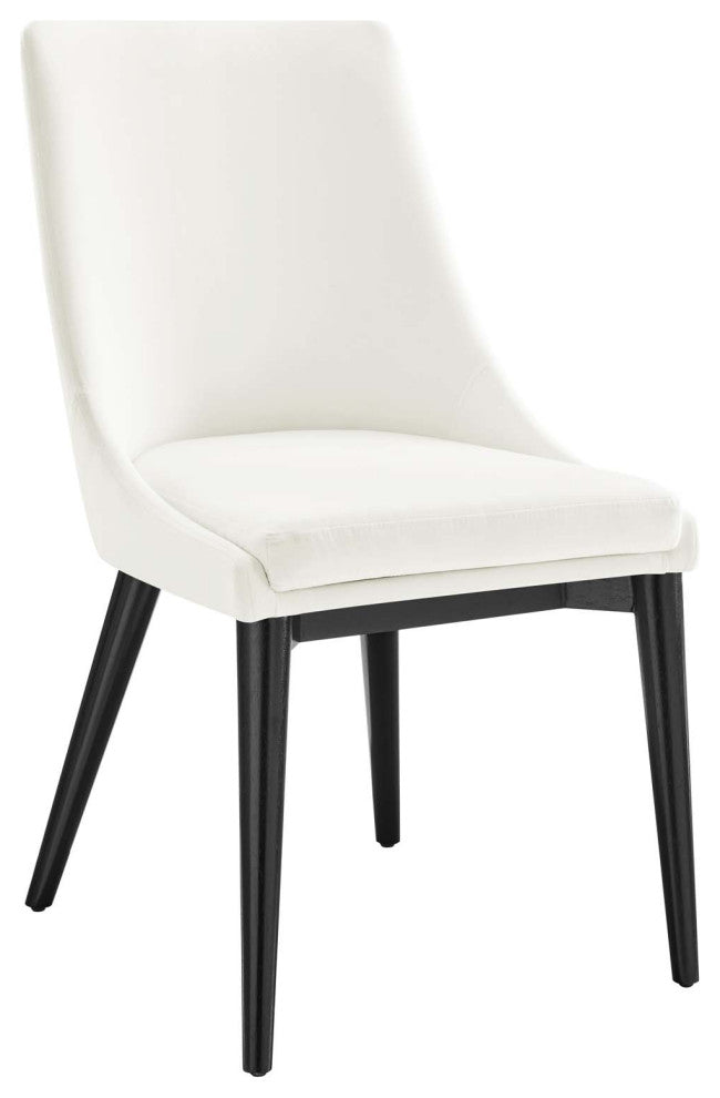 Viscount Accent Performance Velvet Dining Chairs, Set of 2, White