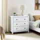 Rustic Wood with 3-Drawer Dresser, White Washed
