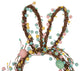 24.5" Easter Bunny Shaped Wreath With Eggs and Satin Ribbon Bow