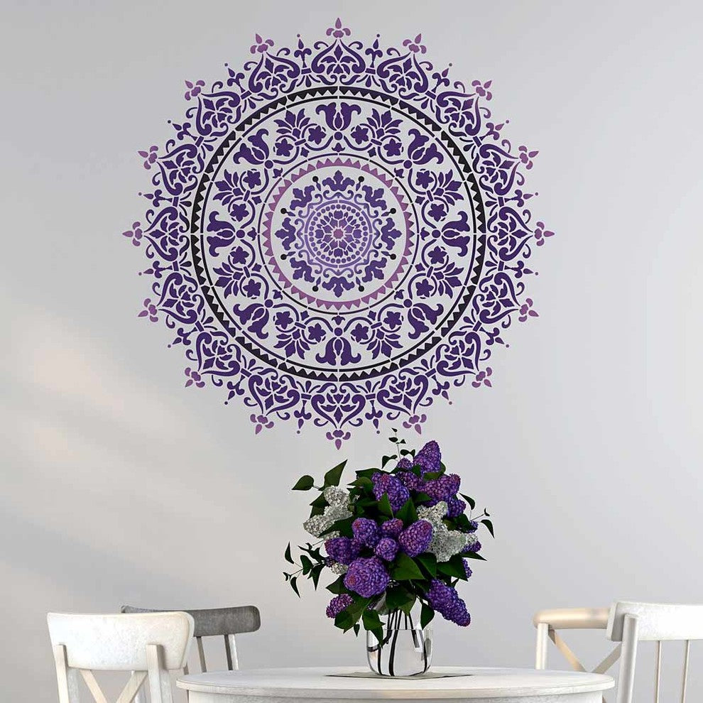 Mandala Stencil Prosperity, Trendy, Easy DIY Wall Stencils For Home Decor, 24"