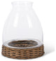 10.2"x12.9" Glass and Rattan Cloche