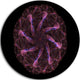Glowing Purple Radial Fractal Flower Art, Floral Round Wall Art, 11"