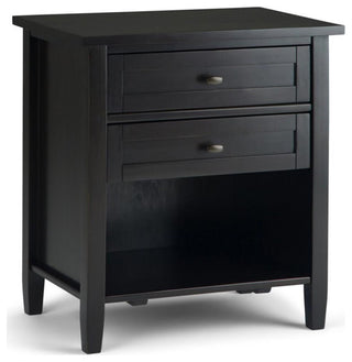 Warm Shaker Solid Wood 24 Inch Wide Bedside Nightstand Table In Hickory Brown