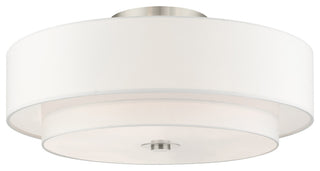 Brushed Nickel Timeless, Transitional, Versatile, Semi Flush