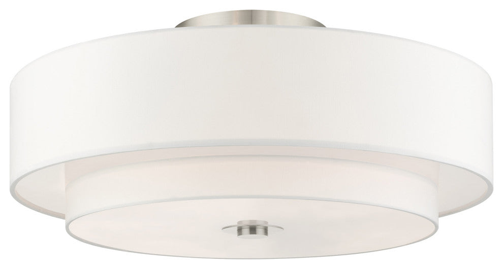 Brushed Nickel Timeless, Transitional, Versatile, Semi Flush