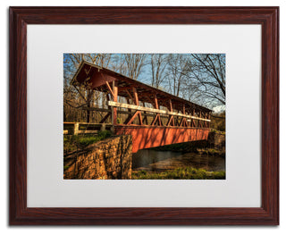 'The Colvin Covered Bridge' Matted Framed Canvas Art by Lois Bryan