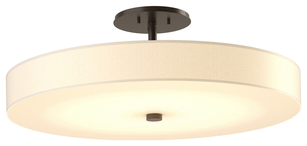 Disq Large LED Semi-Flush, Black Finish, Spun Frost Shade