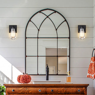 Black Raindrop Wall Sconce With Clear Glass