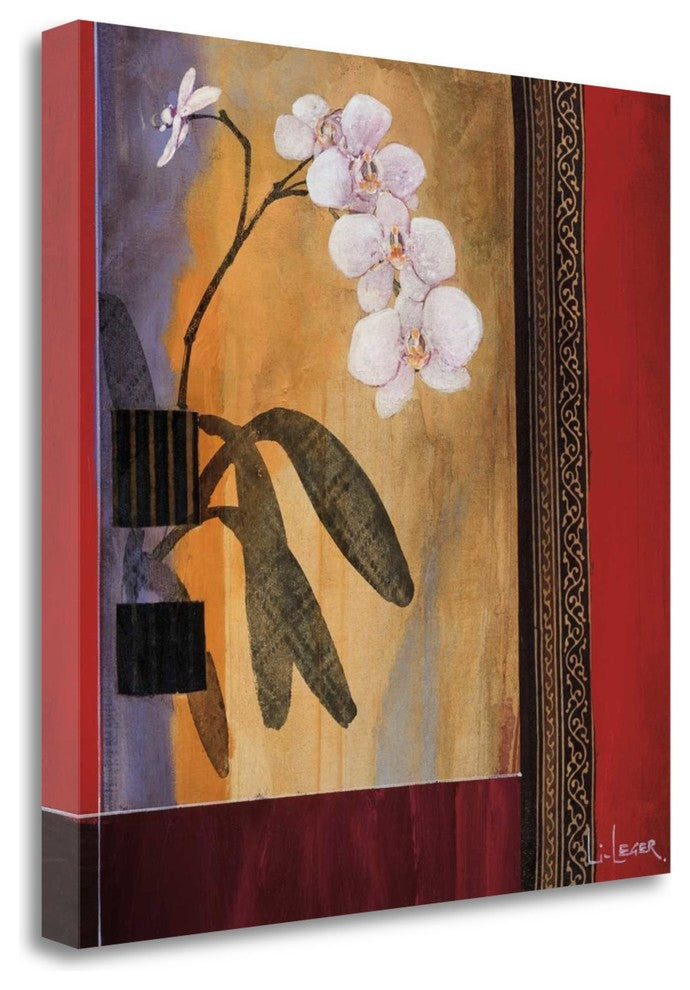 "Orchid Lines I" By Don Li-Leger, Giclee Print on Gallery Wrap Canvas