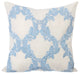 Blue Accent Pillow Covers Art Silk 20"x20" Embroidery, French Riviera