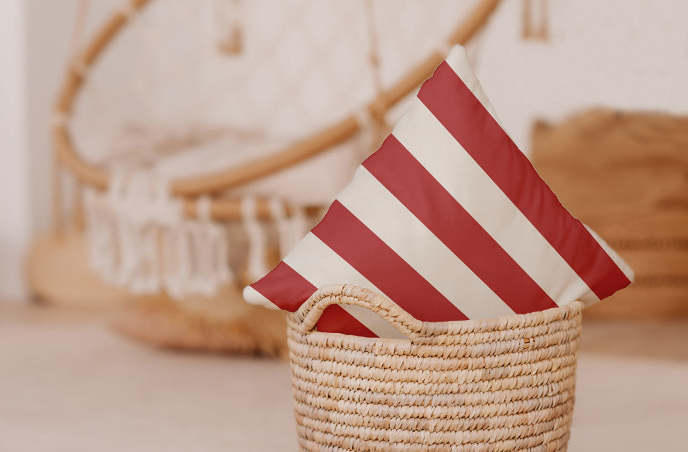 18x18" Pineapple Stripes Nautical Decorative Indoor Pillow, Pretty Grey