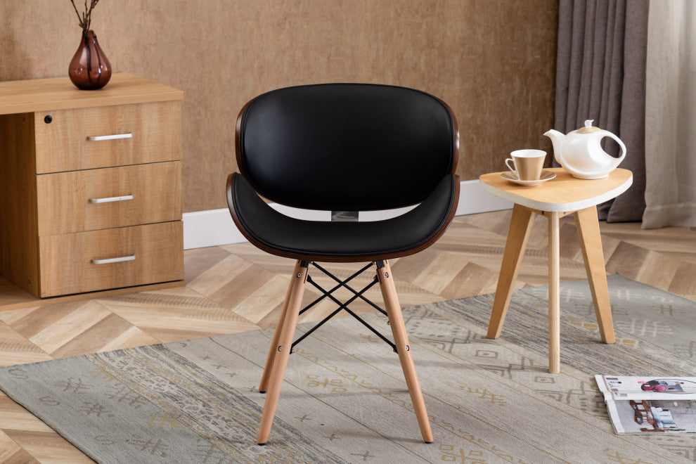 Home Beyond Black Synthetic Leather Leisure Arm Chair