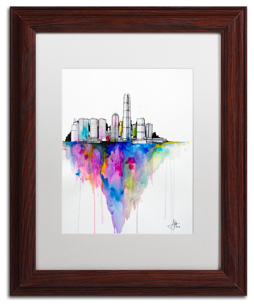Marc Allante 'Monolith II' Art, Wood Frame, White Mat, 14x11