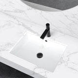STYLISH 24" Rectangular Undermount Ceramic Bathroom Sink With 2 Overflow Finishe