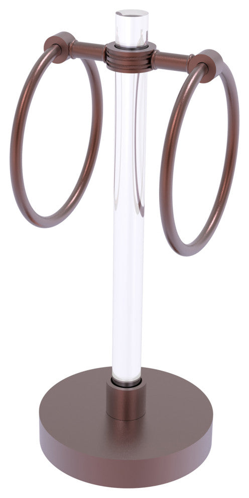 Clearview Vanity Guest Towel Ring with Dotted Accents, Antique Copper