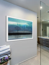 "Mystic Teal" Framed Painting Print, 24"x16"