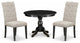 3 Pc Kitchen Set, Table, 2 Doeskin Chairs Button Tufted Back