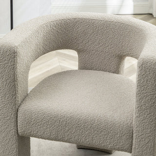 28" Wide Boucle Upholstered Square Armchair, Oatmeal