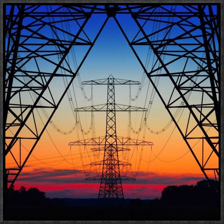 "Electric Coloured Sky" Framed Canvas Giclee by Riekus Reinders, 17x17"